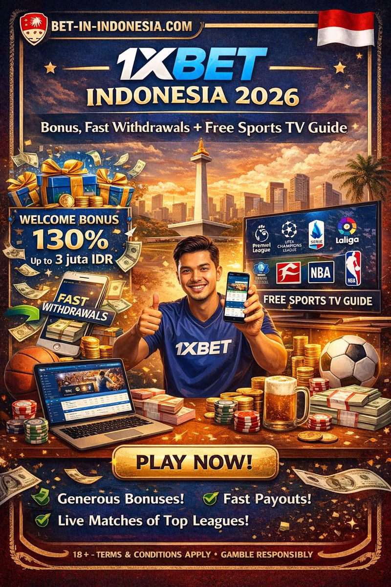 1xBet Indonesia 2026: Bonus, Live Betting + Free Sports TV Guide 🇮🇩