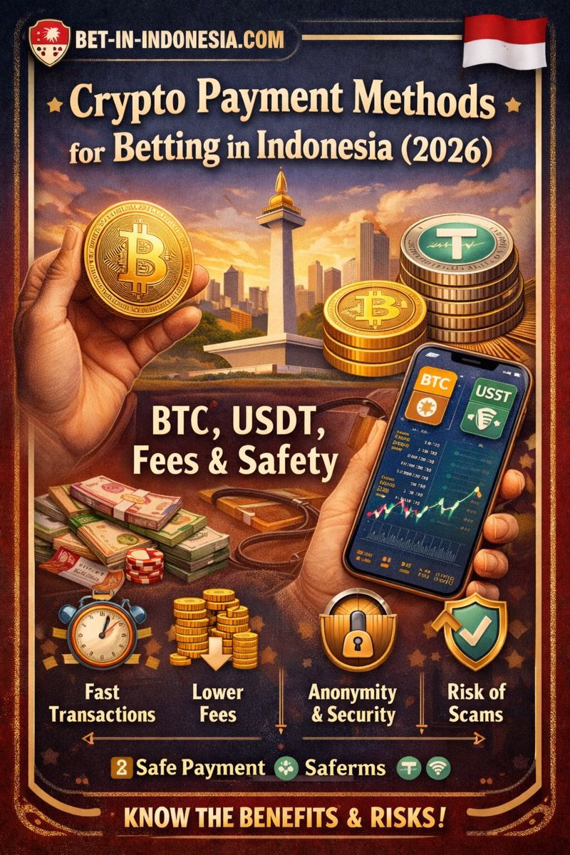 Crypto Payment Methods for Betting in Indonesia (2026) | BTC, USDT, Fees, Speed & Safety