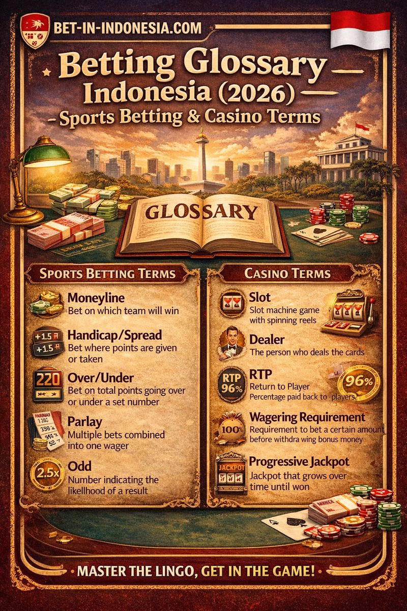 Betting Glossary Indonesia (2026) – Sports Betting & Casino Terms