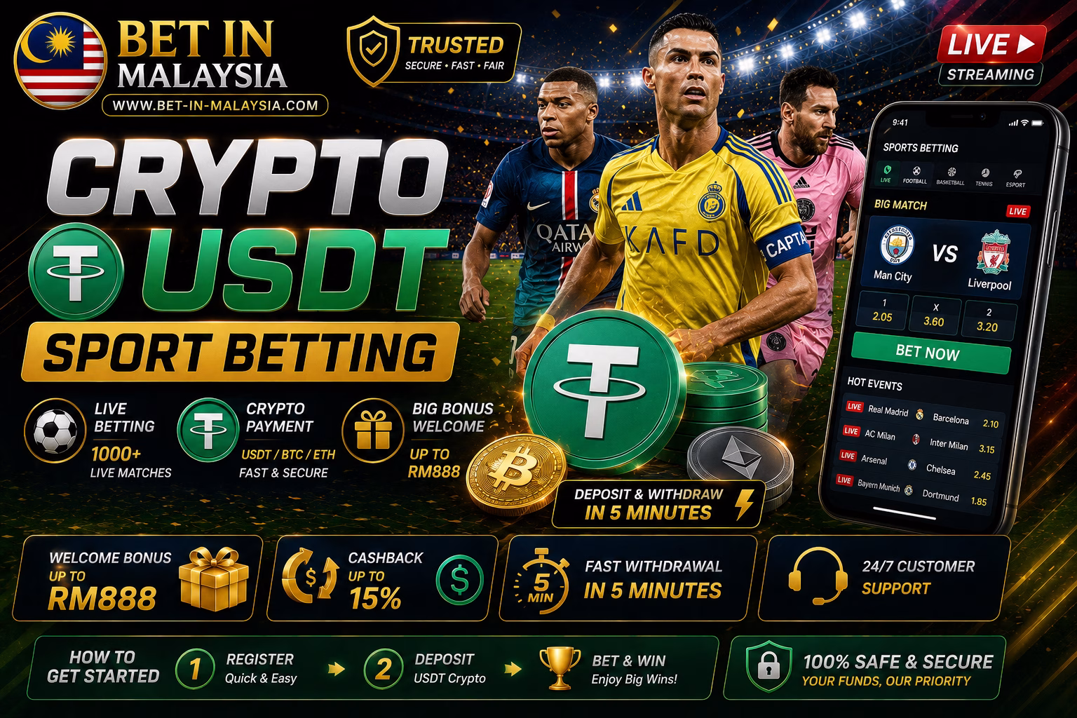 Crypto USDT Sport Betting Malaysia Free Kredit + Bonus Tanpa Deposit