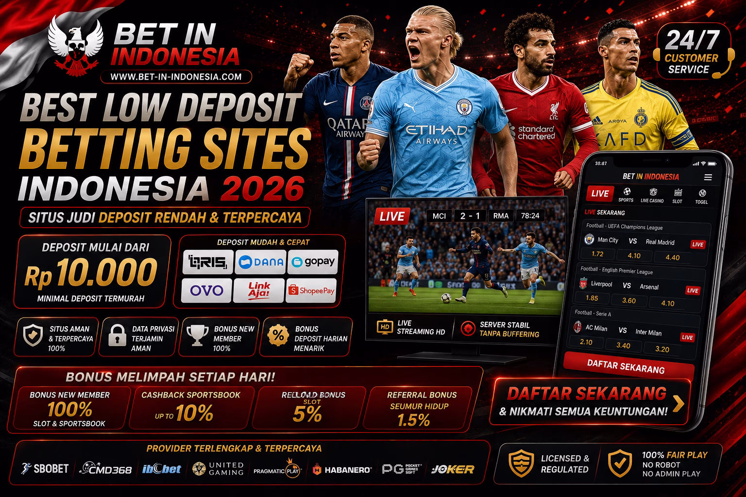 Best Low Deposit Betting Sites Indonesia 2026 🇮🇩 | Situs Judi Deposit Rendah & Bonus Terbaik
