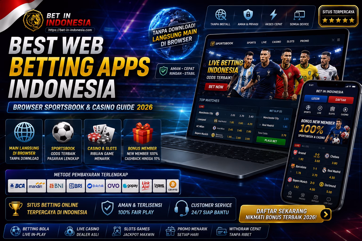 Best Web Betting Apps Indonesia – Browser Sportsbook & Casino Guide 2026